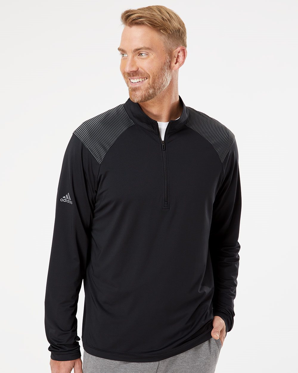 Adidas Men's Ultimate365 Lightweight Shoulder Stripe Quarter-Zip Pullover A520