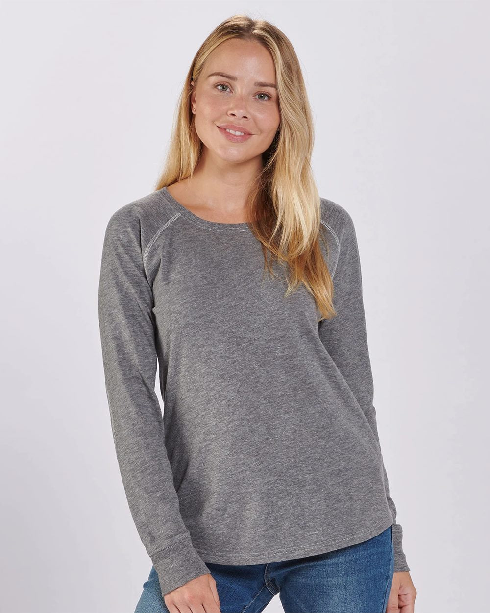 Boxercraft Women's Solid Preppy Patch Long Sleeve T-Shirt BW3166