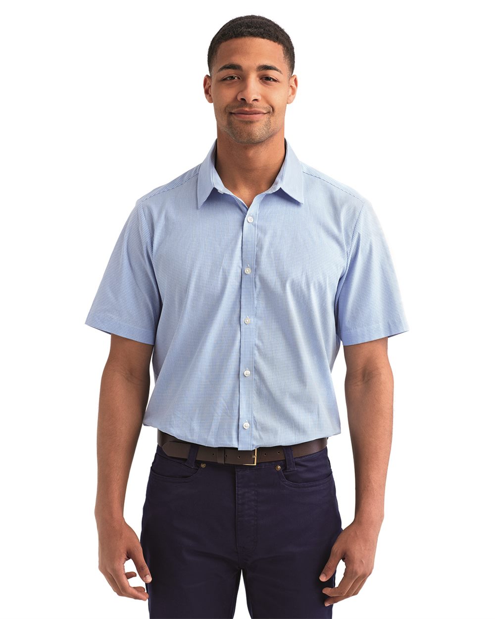 Artisan Collection by Reprime Men's Microcheck Gingham Cotton Shirt RP221