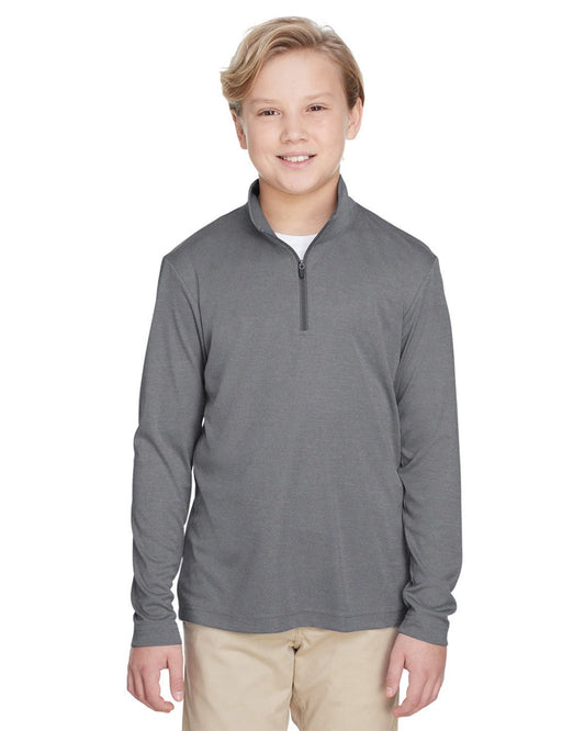 Team 365 Youth Zone Sonic Heather Performance Quarter-Zip Pullolver TT31HY