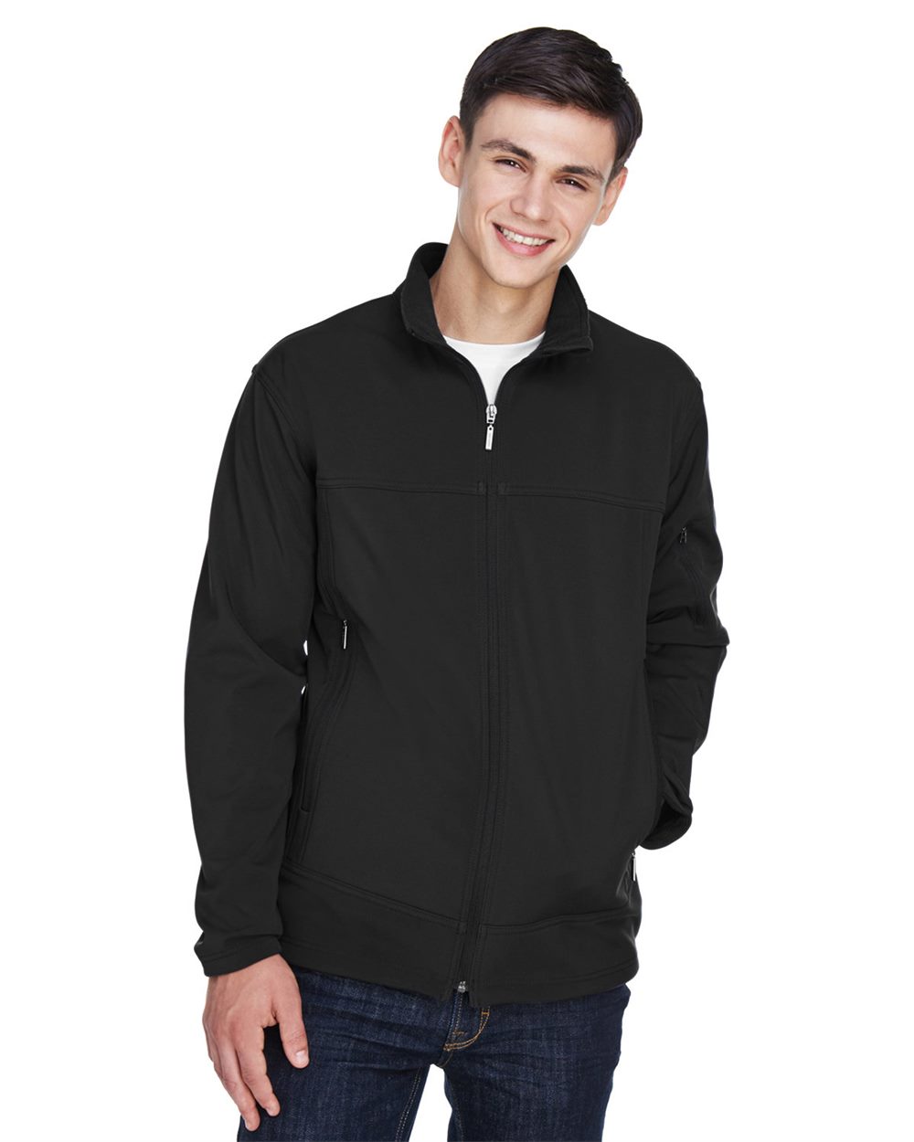 North End Men's Three Layer Fleece Performance Soft Shell Jacket 88099
