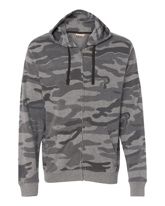 Burnside Men's Camo Full-Zip Hooded Sweatshirt 8615