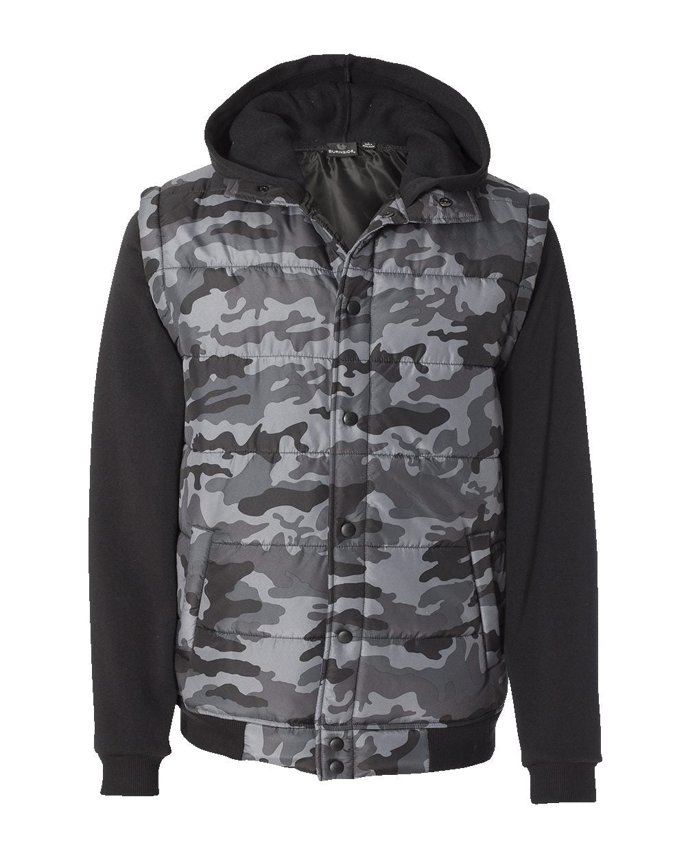 Burnside Men's Nylon Vest with Fleece Sleeves 8701