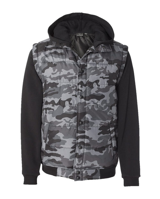 Burnside Men's Nylon Vest with Fleece Sleeves 8701