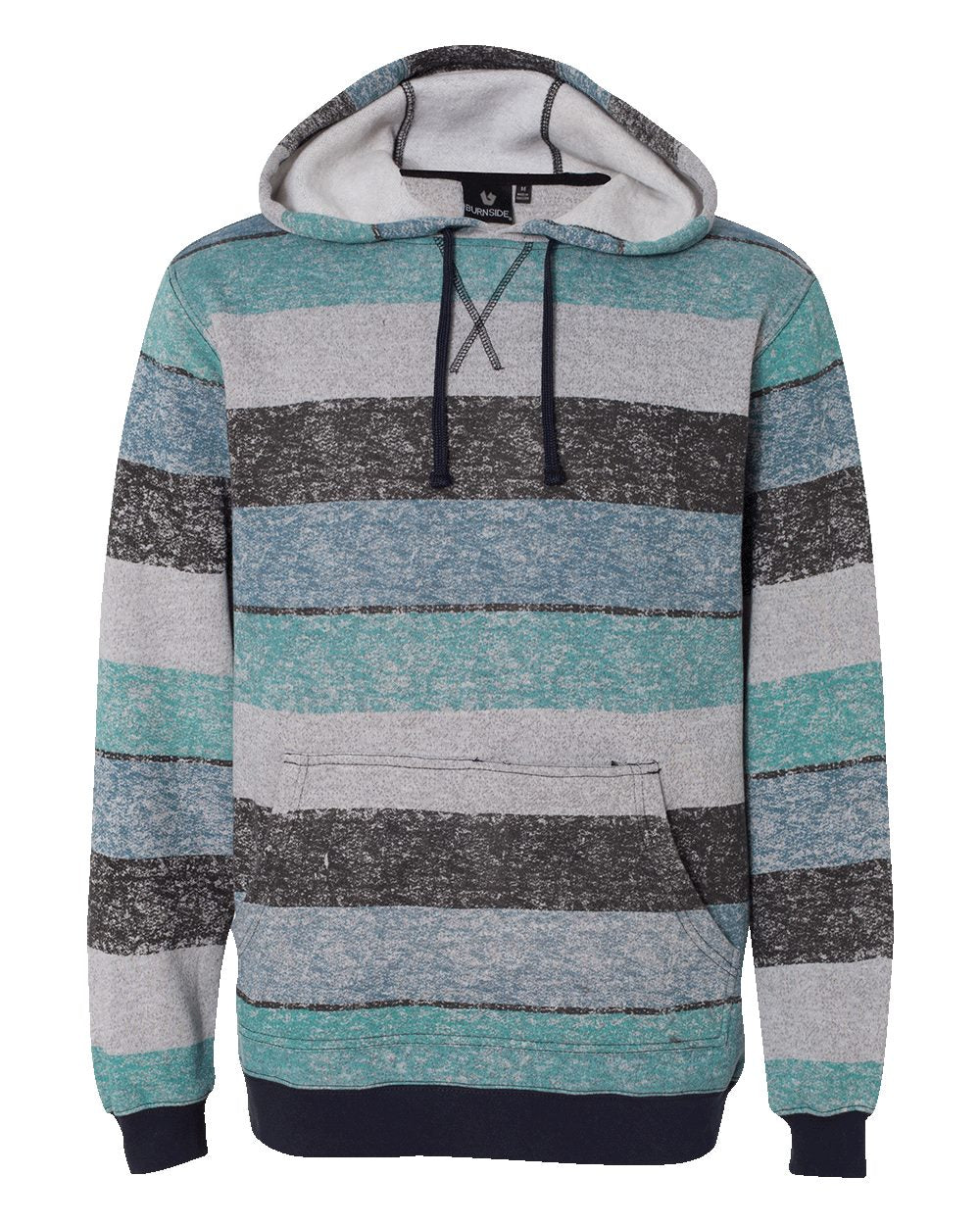Burnside Men's Printed Stripes Fleece Sweatshirt 8603