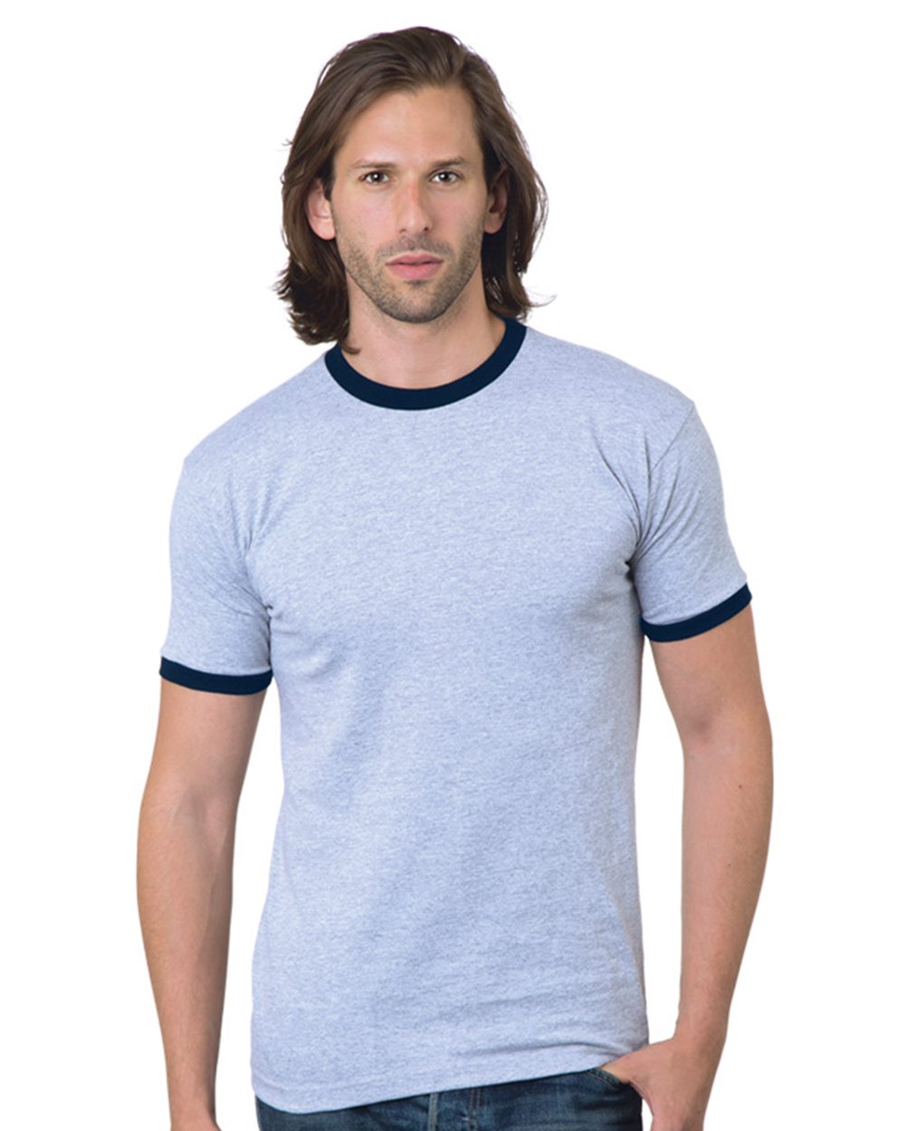 Bayside Men's USA-Made Ringer T-Shirt 1800
