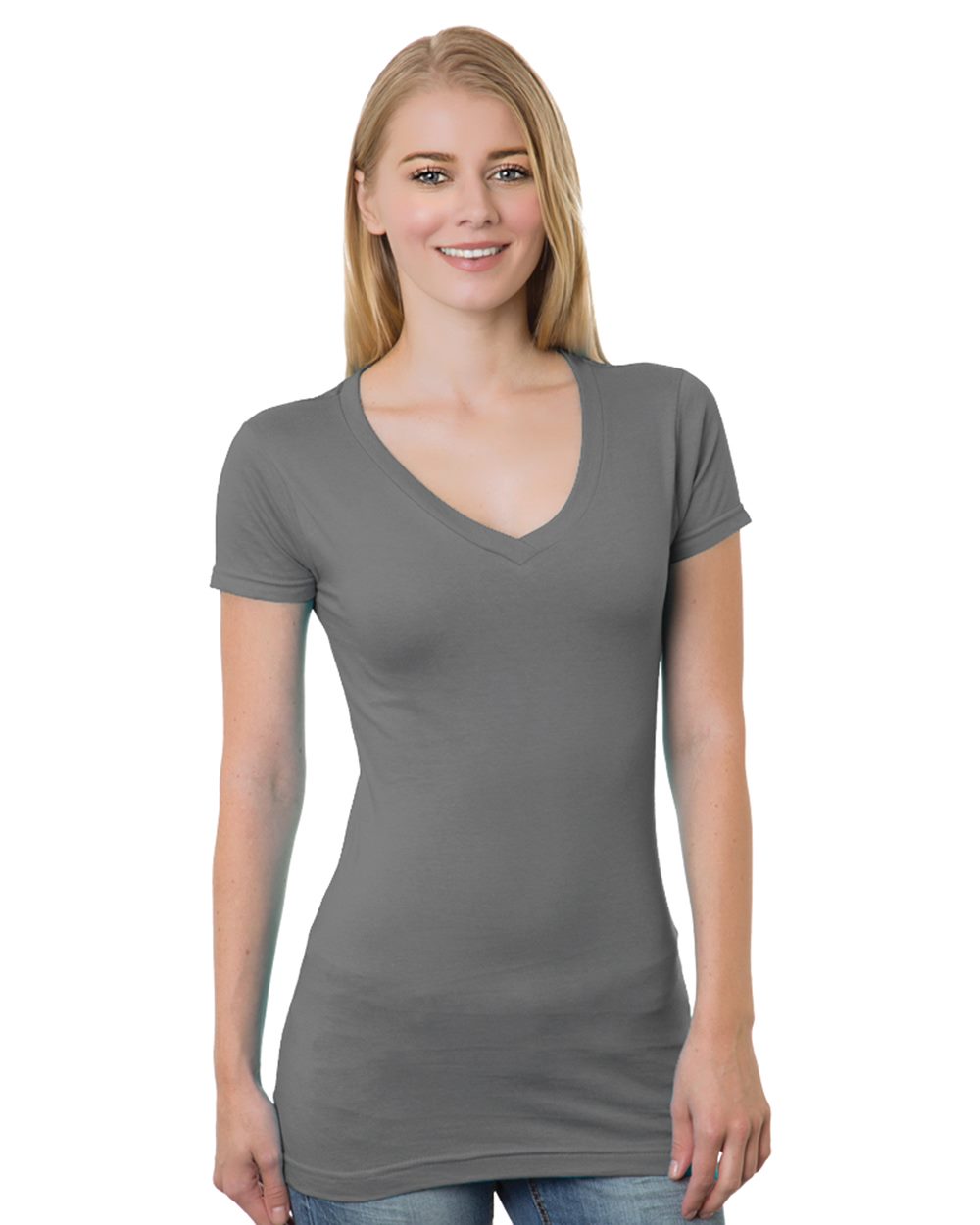 Bayside Women's USA-Made V-Neck T-Shirt 3407