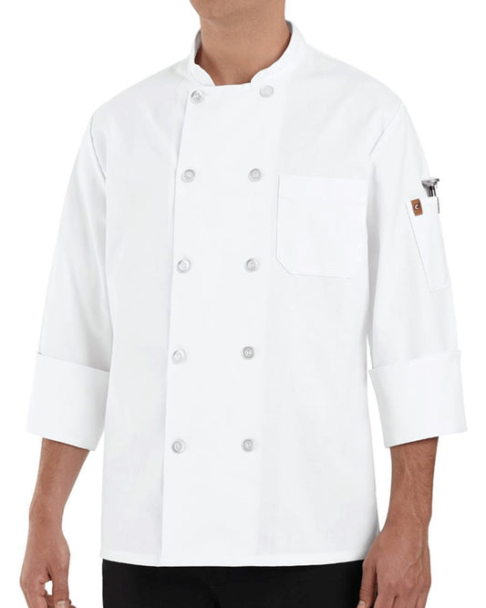Chef Designs 100% Polyester Ten Pearl Button Chef Coat 0423