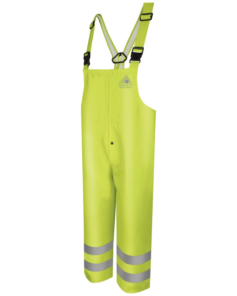 Bulwark Men's Hi-Visibility Flame-Resistant Rain Bib Overall - 10 oz. BXN4