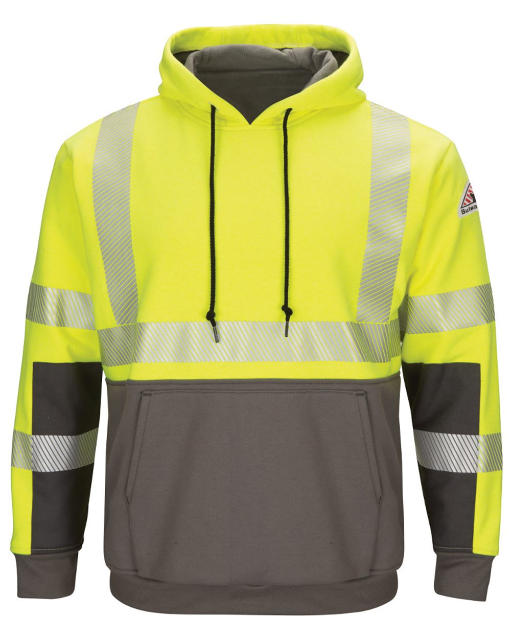 Bulwark Men's Tall Hi-Visibility Color-Blocked Hooded Sweatshirt SMB4T
