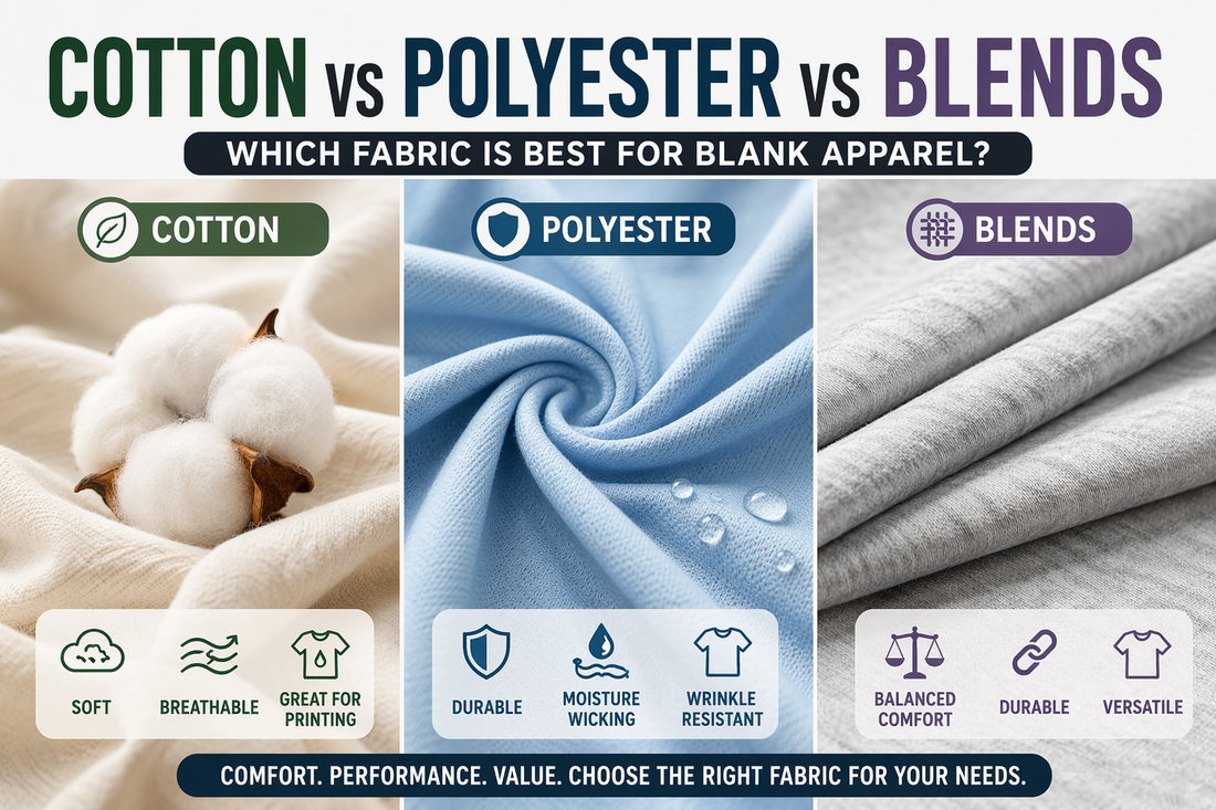 cotton vs polyester fabric comparison for blank apparel
