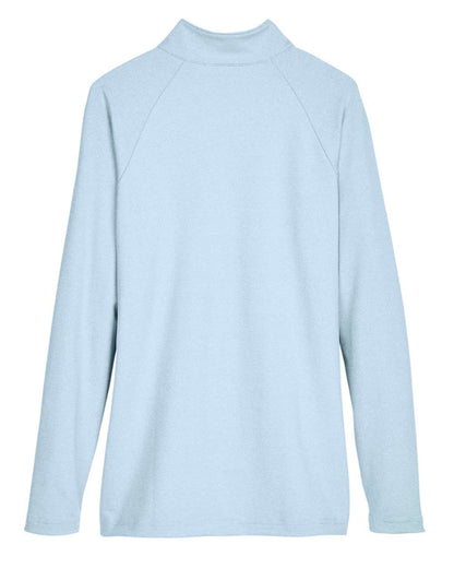 Devon & Jones Women's CrownLux Performance® Clubhouse Micro-Stripe Quarter-Zip Pullover DG480W #color_Ocean Blue