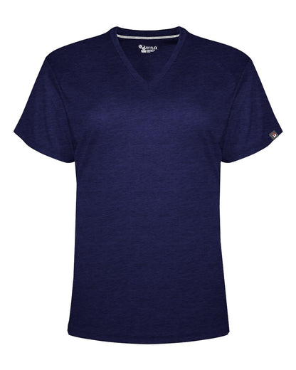 Badger FitFlex Women's Performance V-Neck T-Shirt 1002 #color_Navy