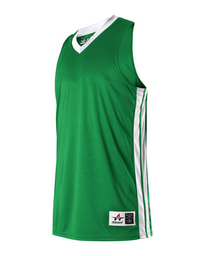 Alleson Athletic Youth Single Ply Basketball Jersey 538JY #color_Kelly/ White