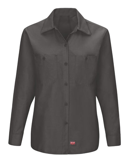 Red Kap Women's Long Sleeve Mimix Work Shirt SX11 #color_Charcoal