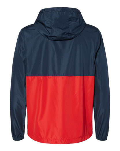 Independent Trading Co. Lightweight Quarter-Zip Windbreaker Pullover Jacket EXP54LWP #color_Classic Navy/ Red