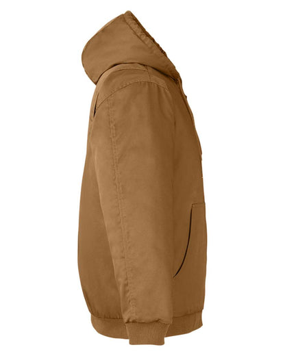 Harriton Unisex Tall ClimaBloc® Heavyweight Hooded Full-Zip Jacket M722T #color_Duck Brown