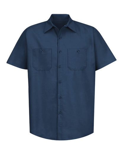 Red Kap Men's Tall Industrial Short Sleeve Work Shirt SP24T #color_Navy