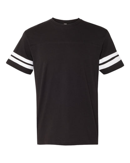 LAT Men's Football Fine Jersey Tee 6937 #color_Black Solid/ White