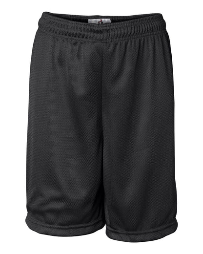 Badger Youth Mini Mesh 6'' Inseam Shorts 2237 #color_Black