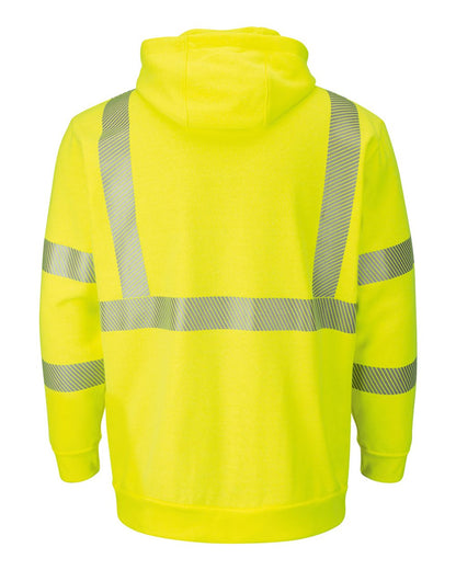 Bulwark Hi-Visibility Pullover Hooded Fleece Sweatshirt SMH4 #color_HV-Fluorescent Yellow/ Green