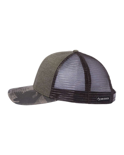 DRI DUCK Pique Trucker Cap 3358 #color_Rock/ Camo