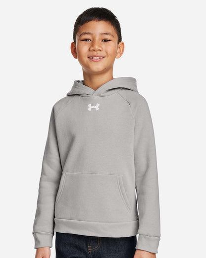 Under Armour Youth Rival Fleece Hooded Sweatshirt 1379792 #colormdl_Mod Grey Light Heather/ White