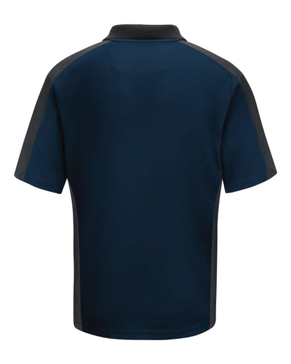 Red Kap Men's Performance Knit Two Tone Polo SK54 #color_Navy/ Charcoal