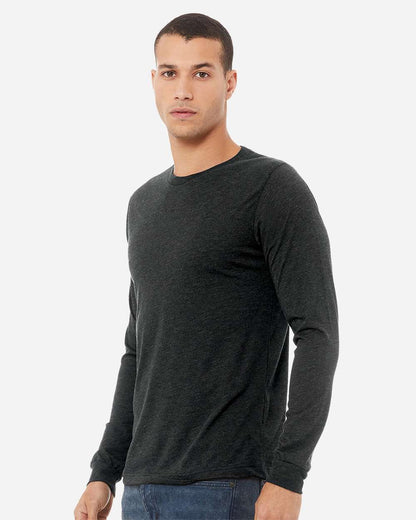 BELLA + CANVAS Unisex Triblend Long Sleeve Tee 3513 #colormdl_Charcoal Black Triblend