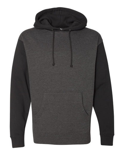 Independent Trading Co. Heavyweight Hooded Sweatshirt IND4000 #color_Charcoal Heather/ Black