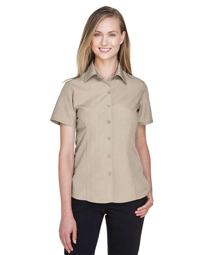 Harriton Women's Barbados Textured Camp Shirt M560W #colormdl_Khaki