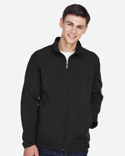 North End Men's Three Layer Fleece Performance Soft Shell Jacket 88099 #colormdl_Black