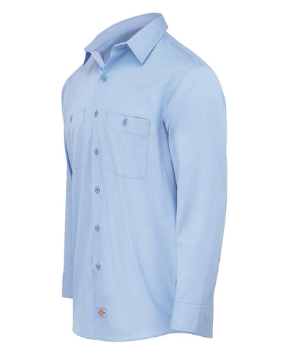 Dickies Men's Tall Industrial Worktech Ventilated Long Sleeve Work Shirt LL51T #color_Light Blue
