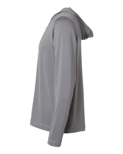 Adidas Men's Lightweight Quarter-Zip Hooded Pullover A596 #color_Grey Three