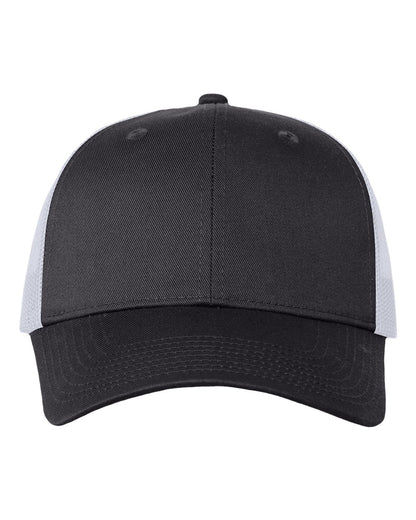 Valucap Mesh-Back Twill Trucker Cap VC400 #color_Charcoal/ White