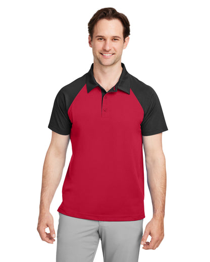 Team 365 Men's Command Snag-Protection Colorblock Polo TT21C #color_SPORT RED / BLACK