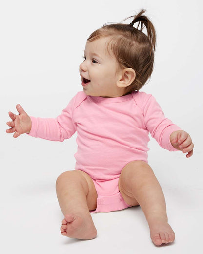 Rabbit Skins Infant Fine Jersey Long Sleeve Bodysuit 4421 #colormdl_Pink