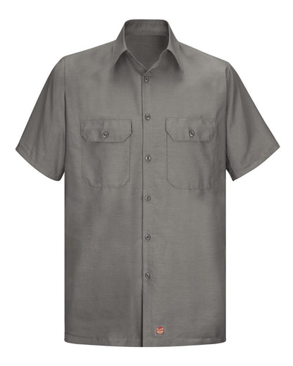 Red Kap Men's Tall Ripstop Short Sleeve Work Shirt SY60T #color_GY-Grey