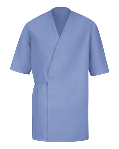 Red Kap Men's Collarless Poplin Butcher Wrap WP18 #color_Light Blue