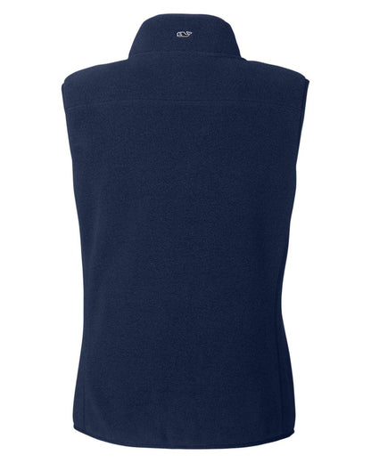 vineyard vines Women's Harbor Fleece Vest O001412 #color_Vineyard Navy