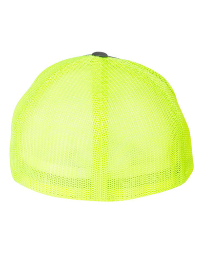 Flexfit Trucker Cap 6511 #color_Charcoal/ Neon Yellow