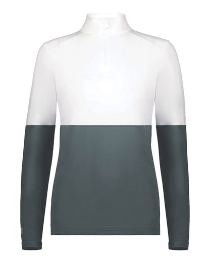 Holloway Women's Momentum Team Quarter-Zip Pullover 223700 #color_Iron/ White