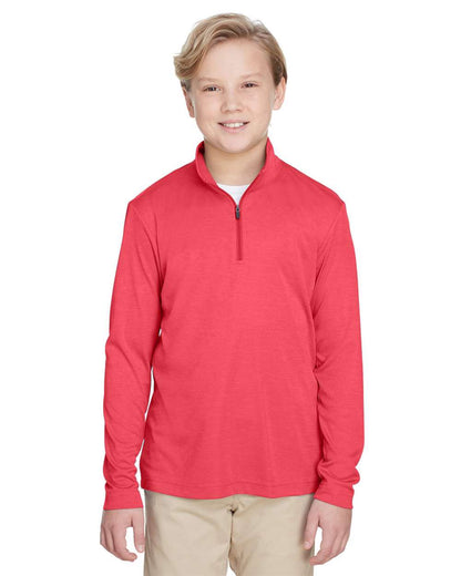 Team 365 Youth Zone Sonic Heather Performance Quarter-Zip Pullolver TT31HY #colormdl_Sport Red Heather