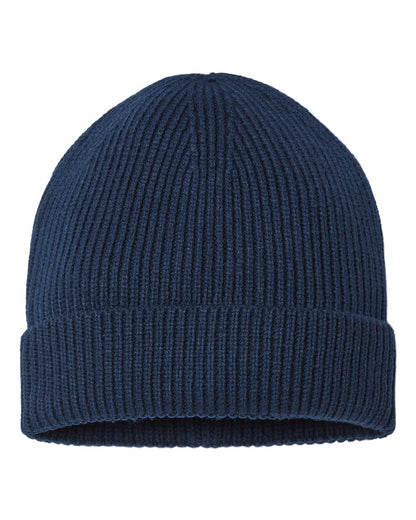 Atlantis Headwear Sustainable Fine Rib Cuffed Beanie ANDY #color_Navy