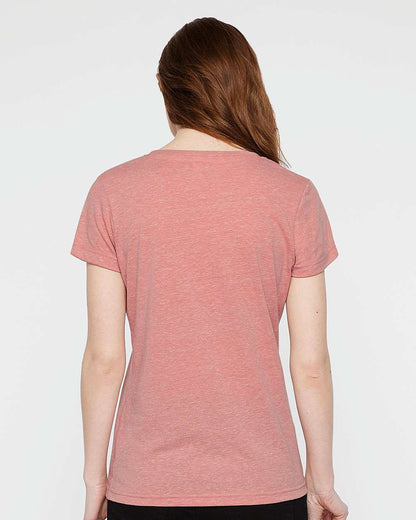 LAT Women's Harborside Mélange V-Neck Tee 3591 #colormdl_Mauvelous Melange