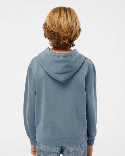 Independent Trading Co. Youth Midweight Pigment-Dyed Hooded Sweatshirt PRM1500Y #colormdl_Pigment Slate Blue