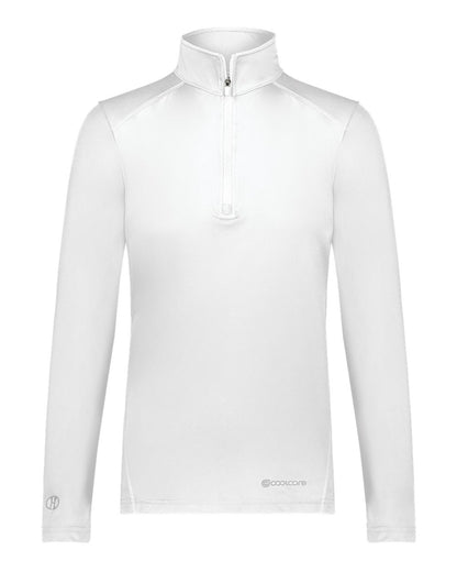 Holloway Women's CoolCore® Quarter-Zip Pullover 222340 #color_White