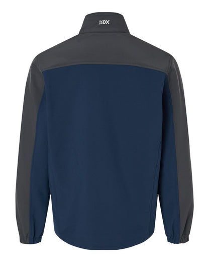 DRI DUCK Men's Tall Motion Soft Shell Jacket 5350T #color_Deep Blue/ Charcoal