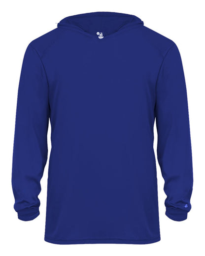 Badger Youth B-Core Long Sleeve Hooded T-Shirt 2105 #color_Royal