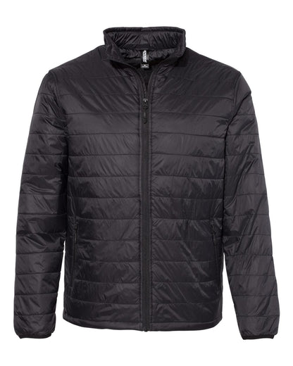 Independent Trading Co. Men's Puffer Jacket EXP100PFZ #color_Black
